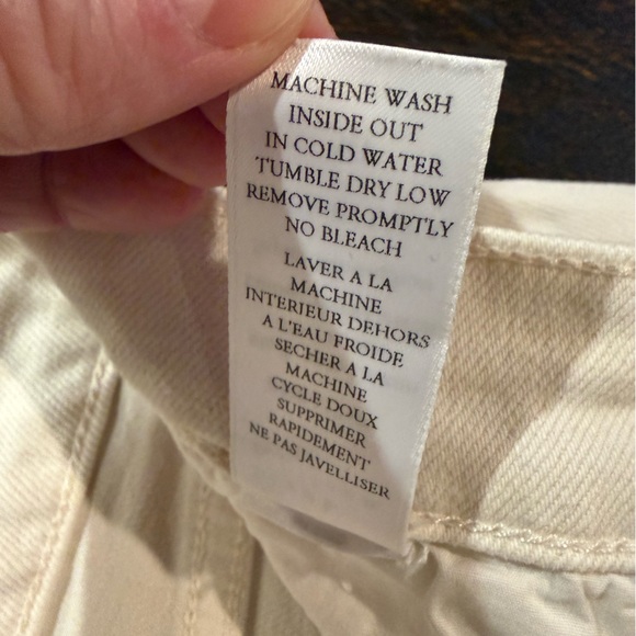 Frank & Eileen Monaghan Ivory High Rise Straight Crop Raw Hem Jeans 30 - Picture 15 of 15